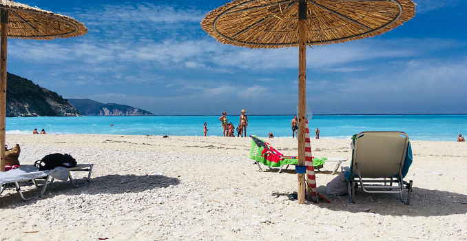 Bild zeigt einen Strand auf Kefalonia.